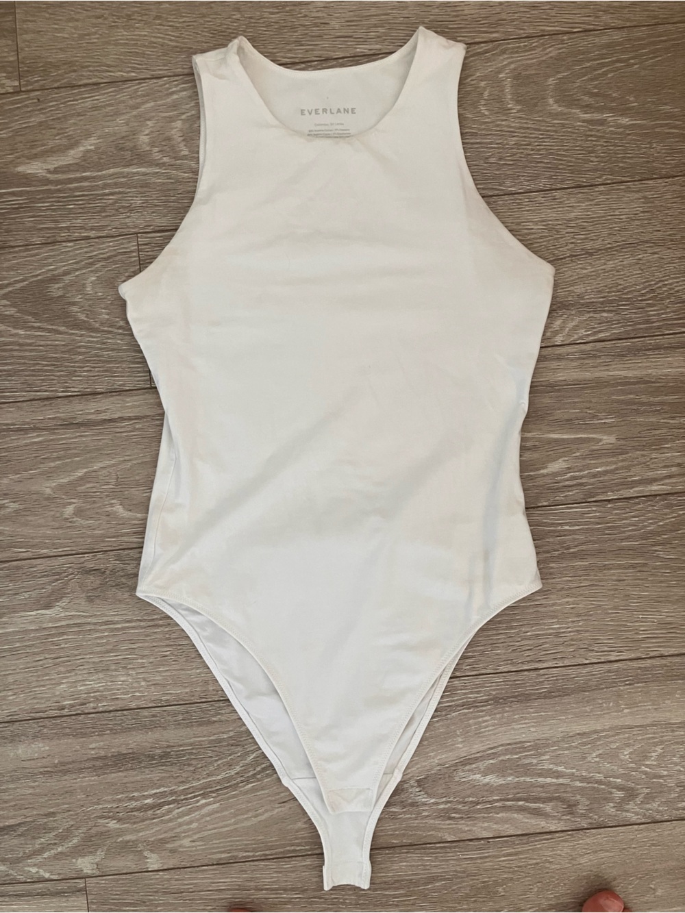 Everlane White Sleeveless High-Neck Bodysuit